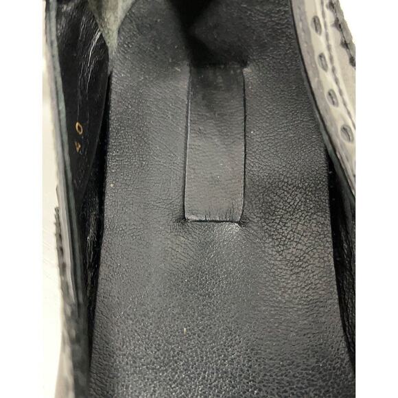 Authentic Gucci Black/Grey Brogue Leather Ballet Flats Size 40 - Picture 6 of 14